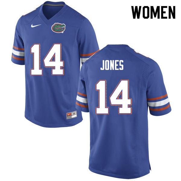 Women #14 Emory Jones Florida Gators College Football Jersey Blue
